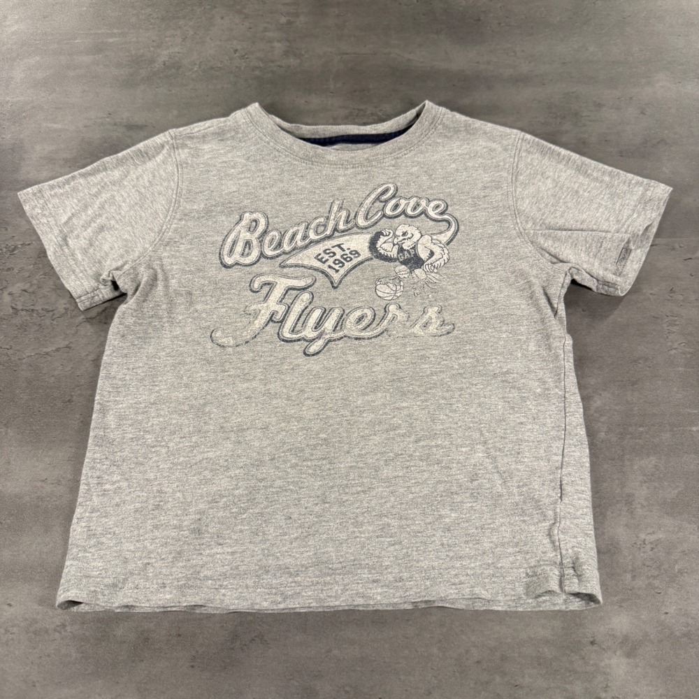 Baby Gap T-Shirt Kids 4 Years Grey Beach Cove Flyers Graphic Basketball Tee